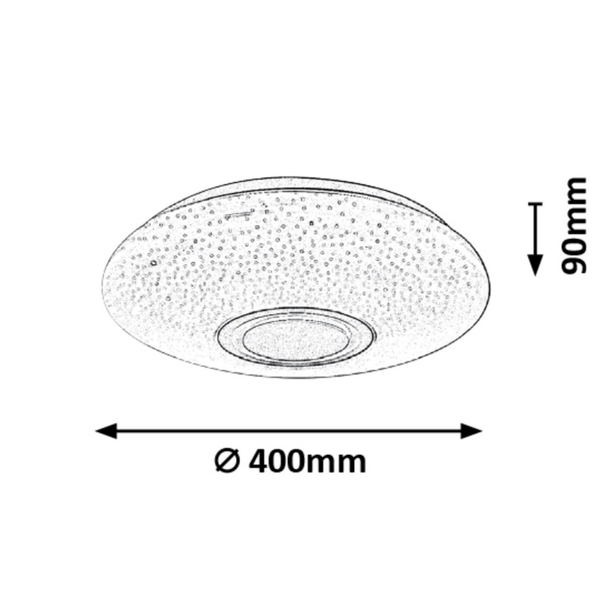 Rabalux - LED RGB Zatemnitvena stropna svetilka z zvočnikom LED/24W/230V Wi-Fi Tuya + Daljinski upravljalnik