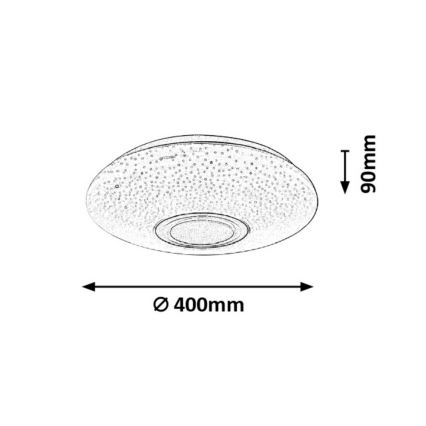 Rabalux - LED RGB Zatemnitvena stropna svetilka z zvočnikom LED/24W/230V Wi-Fi + Daljinski upravljalnik