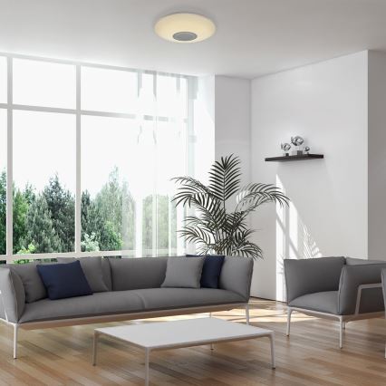 Rabalux - LED RGB zatemnljiva stropna svetilka z zvočnikom LED/24W/230V Wi-Fi Tuya + daljinski upravljalnik, premer 40 cm