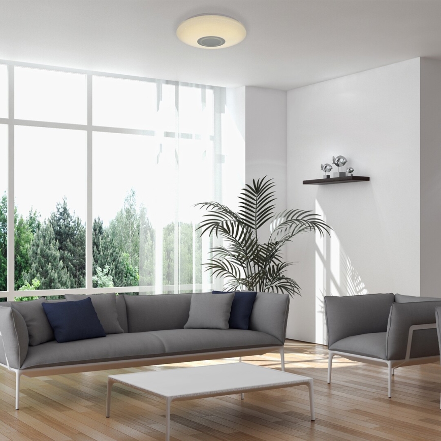 Rabalux - LED RGB zatemnljiva stropna svetilka z zvočnikom LED/24W/230V Wi-Fi Tuya + daljinski upravljalnik, premer 40 cm
