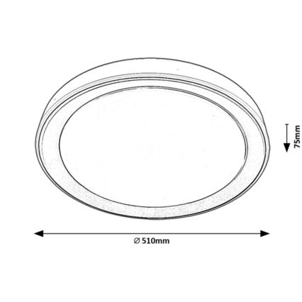 Rabalux - LED RGB zatemnjiva stropna svetilka LED/40 W/230 V 2700–6500 K Wi‑Fi Tuya premer 51 cm + daljinski upravljalnik