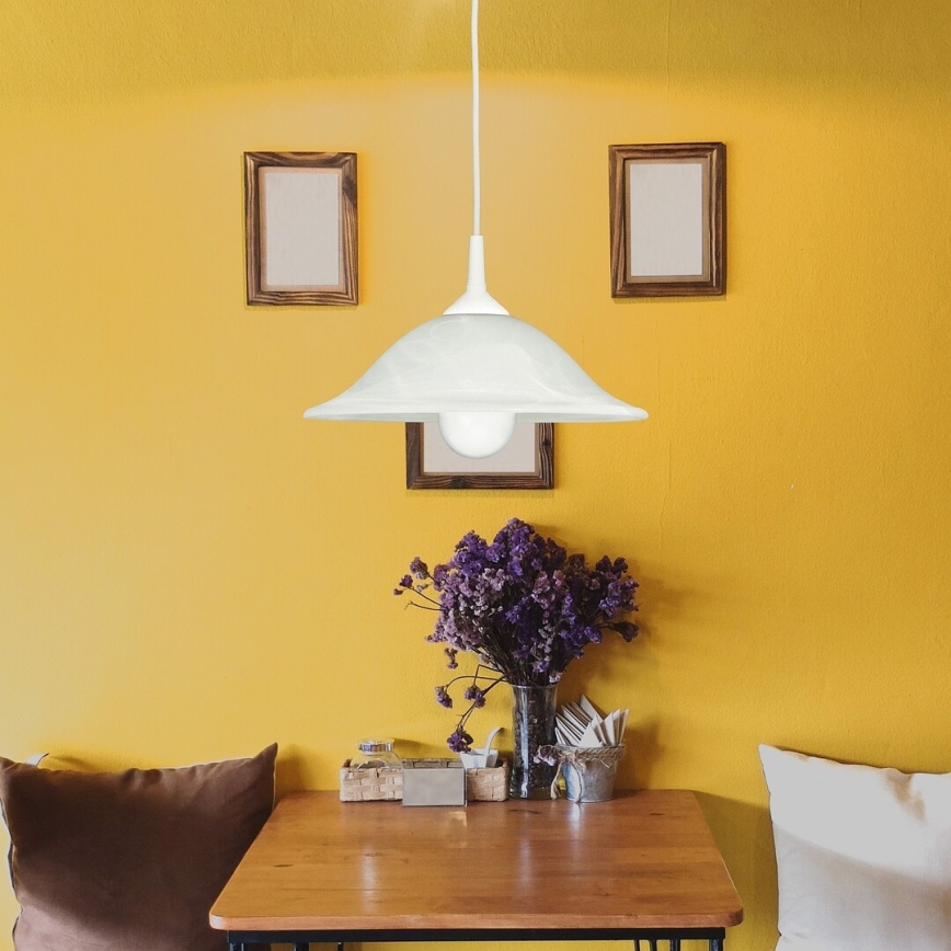 Rabalux - Lestenec 1xE27/60W/230V alabastrno steklo