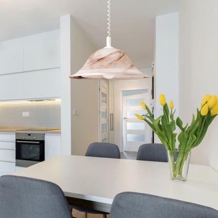 Rabalux - Lestenec 1xE27/60W/230V alabastrno steklo