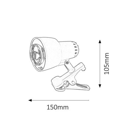 Rabalux - Svetilka s sponko 1xE14/40W/230V bela