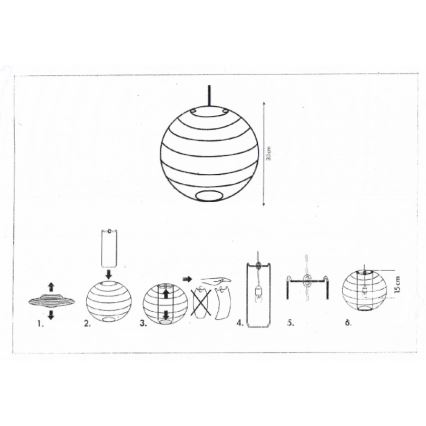 Rabalux 4894 - Senčnik za lestenec RICE bela E27 pr. 30 cm