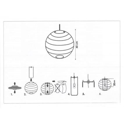 Rabalux 4898 - Senčnik za lestenec RICE bela E27 pr. 40 cm