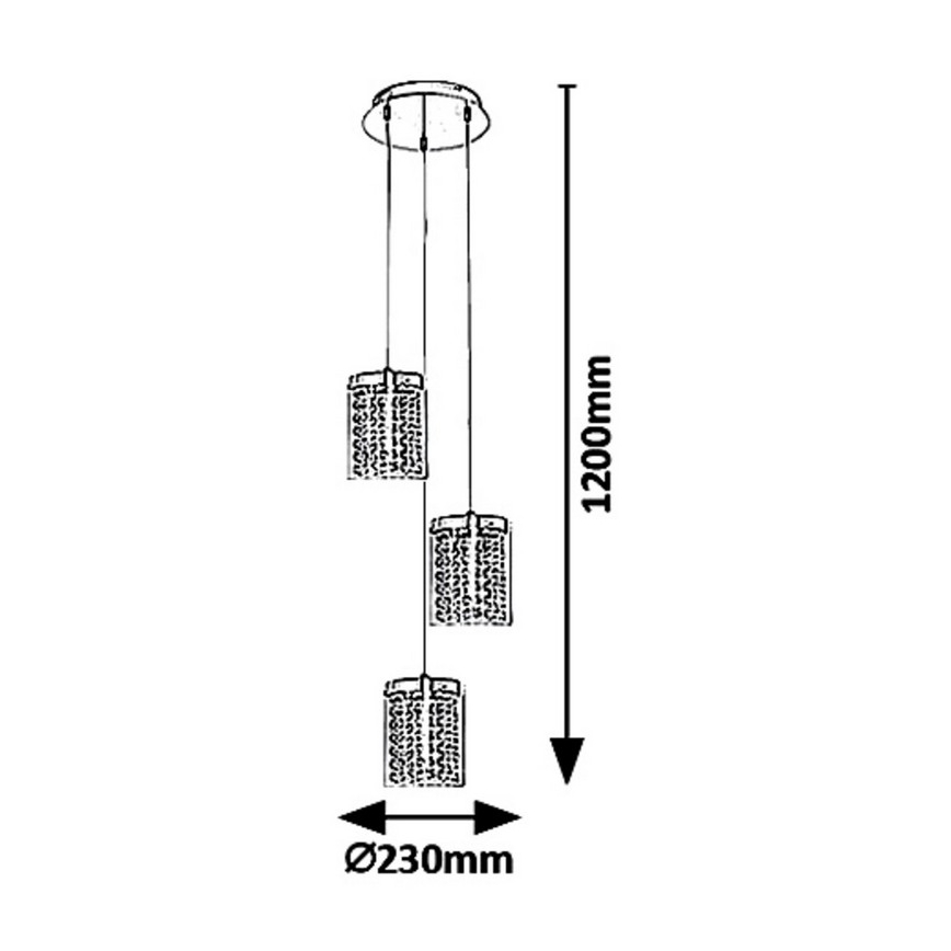 Rabalux 5044 - LED Lestenec na vrvici ASTRELLA 3xLED/6W/230V