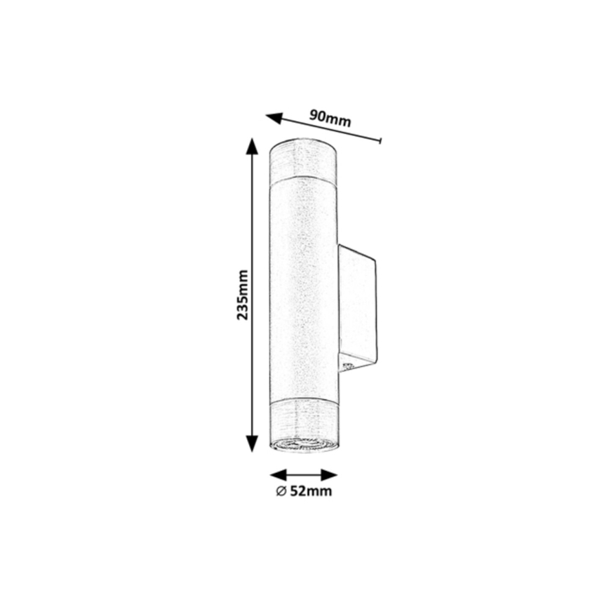 Rabalux - Stenska svetilka ZIRCON 2xGU10/5W/230V