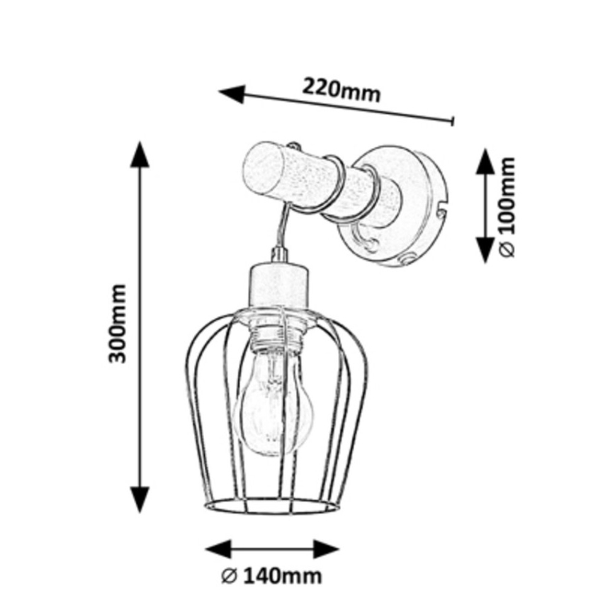 Rabalux - Stenska svetilka 1xE27/40W/230V kavčukovec