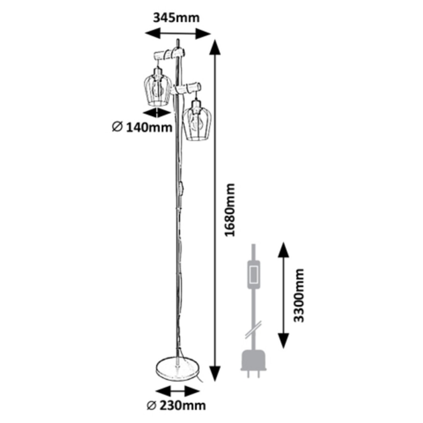 Rabalux - Namizna svetilka FABIAN 2xE27/40W/230V