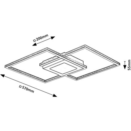 Rabalux - LED Lestenec LED/40W/230V 57x57 cm