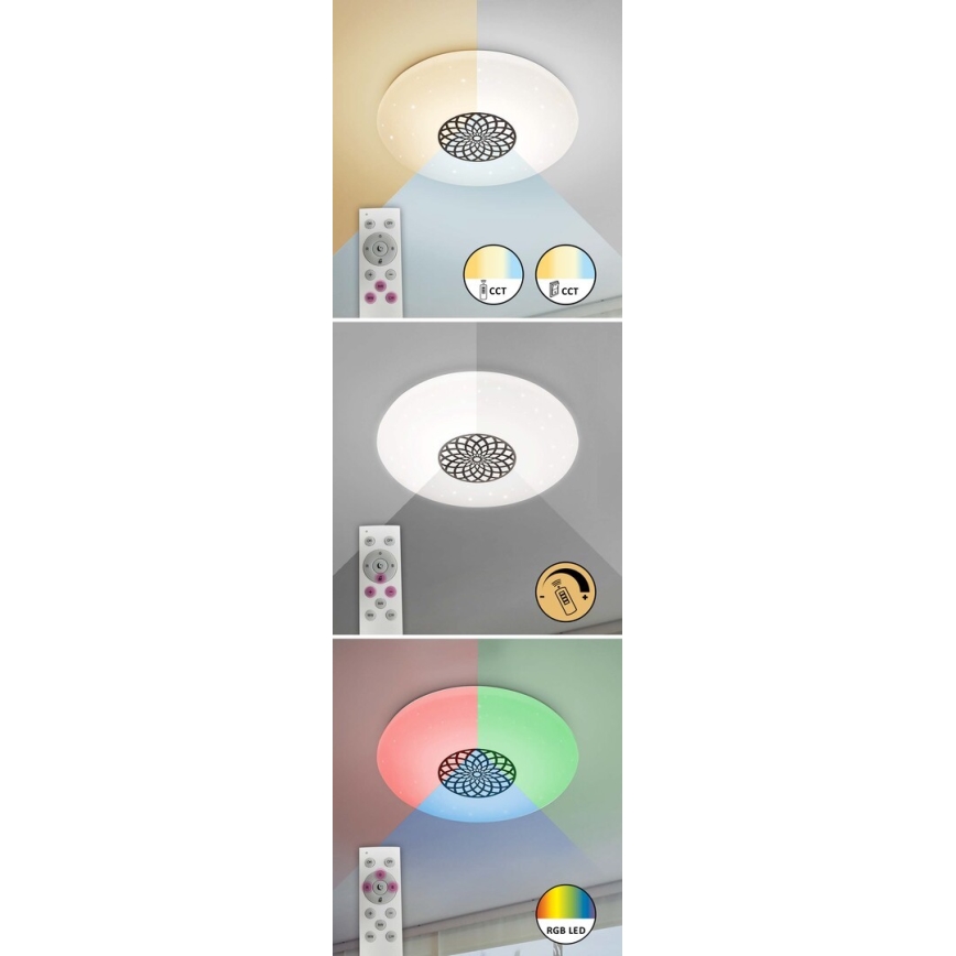 Rabalux - LED RGB Zatemnitvena stropna svetilka LED/24W/230V 3000-6500K Wi-Fi Tuya pr. 39,5 cm + Daljinski upravljalnik