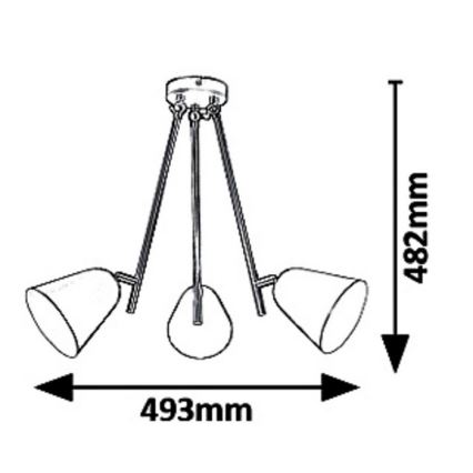Rabalux 5376 - Lestenec na drogu ALDER 3xE14/40W/230V
