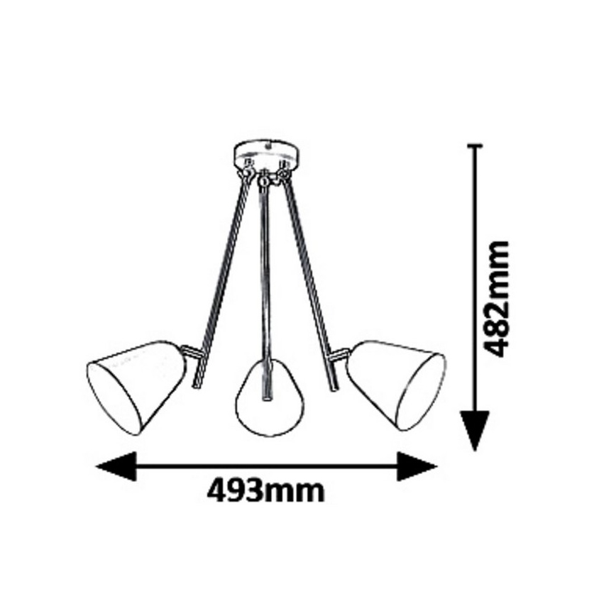 Rabalux 5376 - Lestenec na drogu ALDER 3xE14/40W/230V