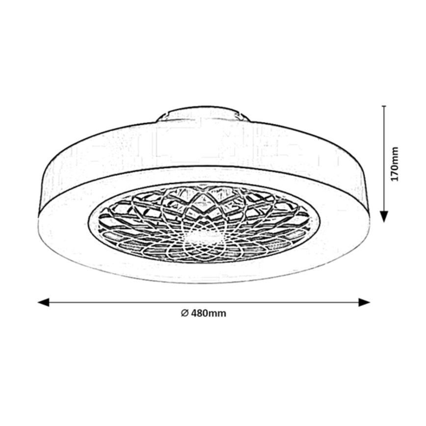 Rabalux - LED Zatemnitvena stropna svetilka z ventilatorjem LED/35W/230V 3000-6000K + Daljinski upravljalnik
