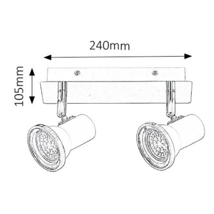 Rabalux - LED Kopalniški Reflektor 2xGU10/4,5W/230V IP44