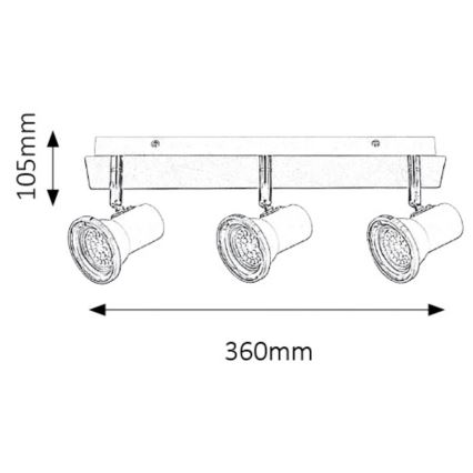 Rabalux - LED Kopalniški Reflektor 3xGU10/4,5W/230V IP44