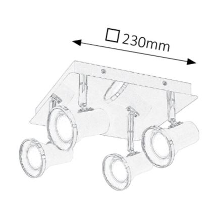 Rabalux - LED Kopalniški reflektor 4xGU10/4,5W/230V IP44