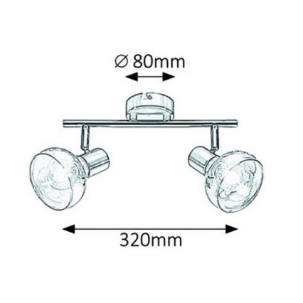 Rabalux 5547 - Reflektor HOLLY 2xE14/40W/230V zlat