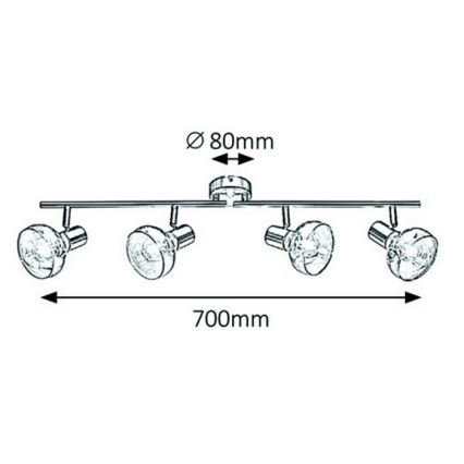 Rabalux 5550 - Reflektor HOLLY 4xE14/40W/230V zlat