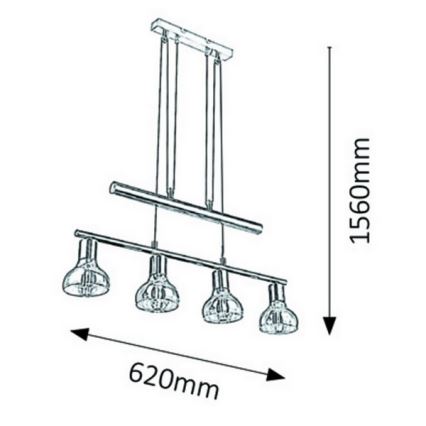 Rabalux 5551 - Lestenec na vrvici HOLLY 4xE14/40W/230V zlat