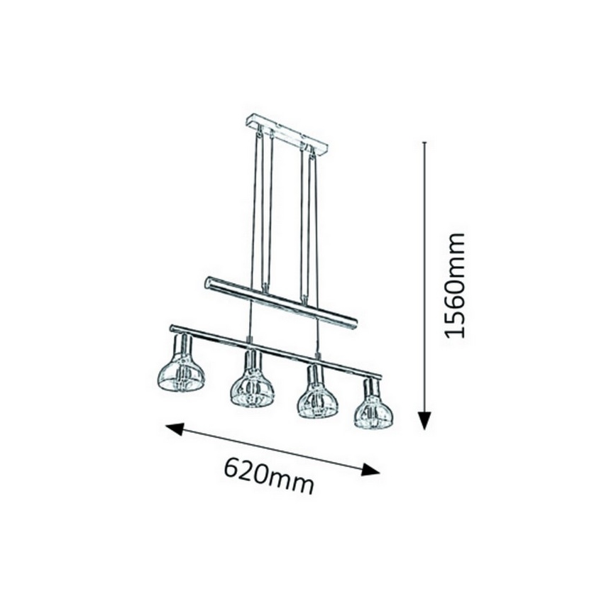Rabalux 5551 - Lestenec na vrvici HOLLY 4xE14/40W/230V zlat