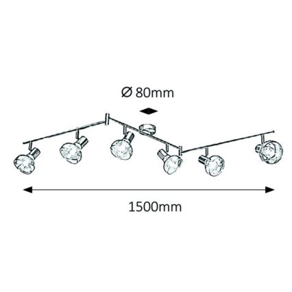 Rabalux 5553 - Reflektor HOLLY 6xE14/40W/230V zlat