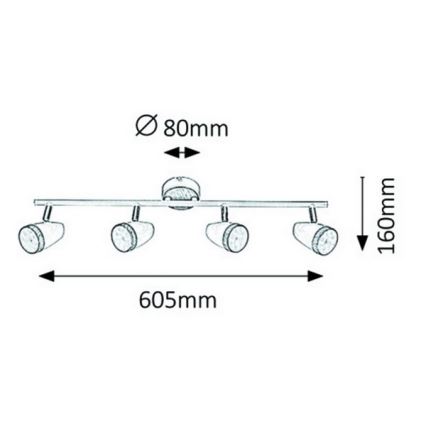 Rabalux 5567 - LED Reflektor KAREN 4xLED/4W/230V