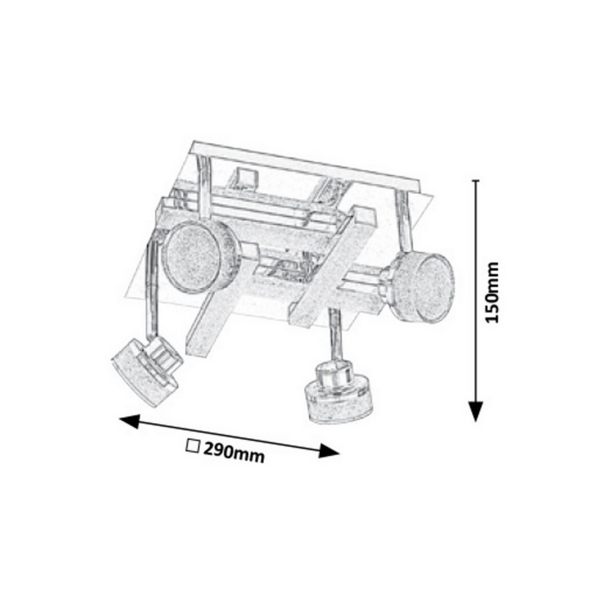 Rabalux - LED Stropni reflektor 4xLED/5W/230V + 4xLED/3W/230V