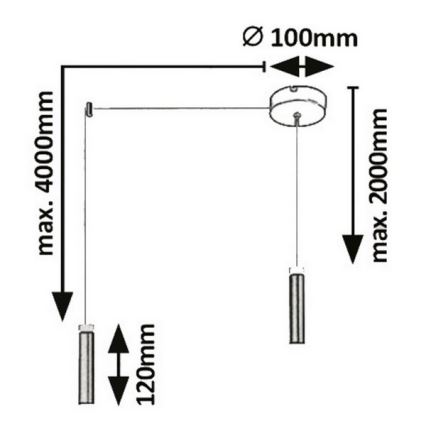 Rabalux - LED Lestenec na vrvici LED/7W/230V