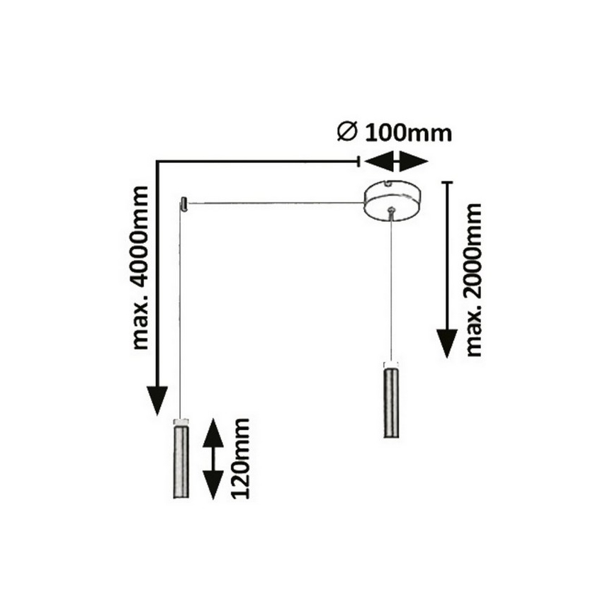 Rabalux - LED Lestenec na vrvici LED/7W/230V
