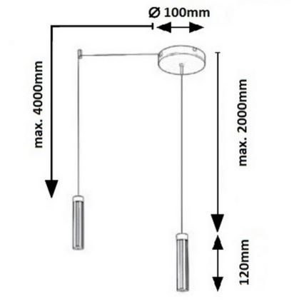 Rabalux - LED Lestenec na vrvici LED/14W/230V