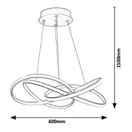 Rabalux - LED Lestenec na vrvici LED/40W/230V