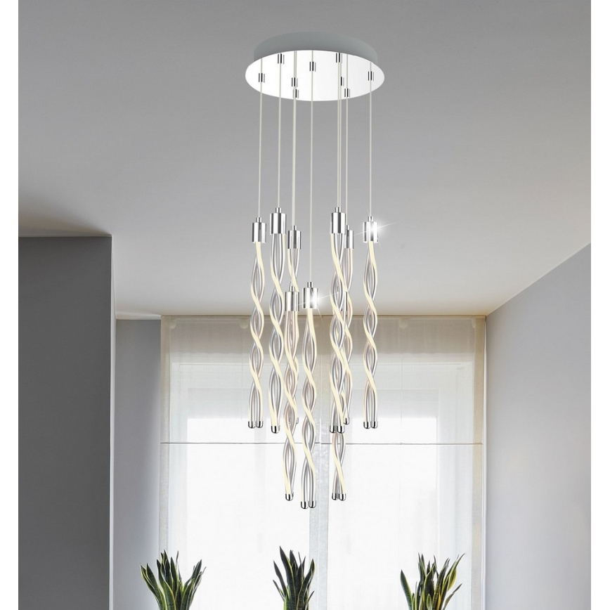 Rabalux 5766 - LED Lestenec na vrvici RAINA 8xLED/7,5W/230V
