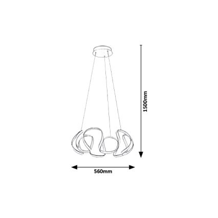 Rabalux - LED Lestenec na vrvici LED/38W/230V