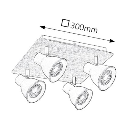 Rabalux - Reflektor 4xGU10/35W/230V