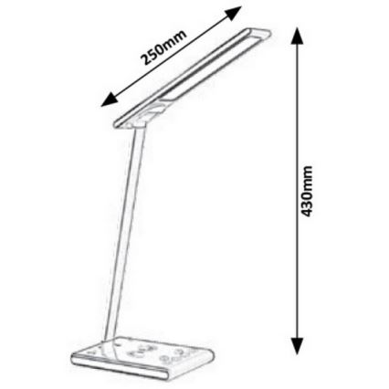 Rabalux - LED Zatemnitvena namizna svetilka na dotik LED/5W/230V USB