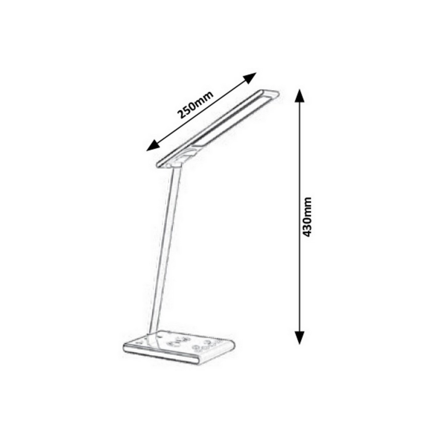 Rabalux - LED Zatemnitvena namizna svetilka na dotik LED/5W/230V USB