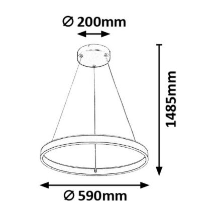 Rabalux - LED Zatemnitveni lestenec na vrvici LED/36W/230V + Daljinski upravljalnik