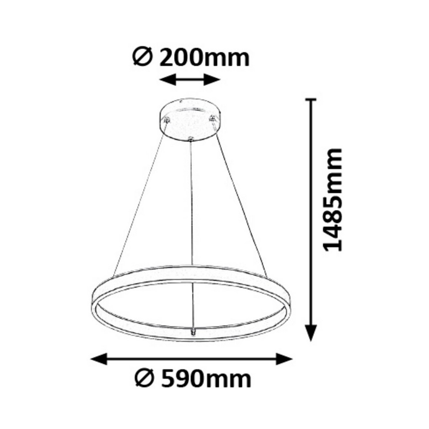 Rabalux - LED Zatemnitveni lestenec na vrvici LED/36W/230V + Daljinski upravljalnik