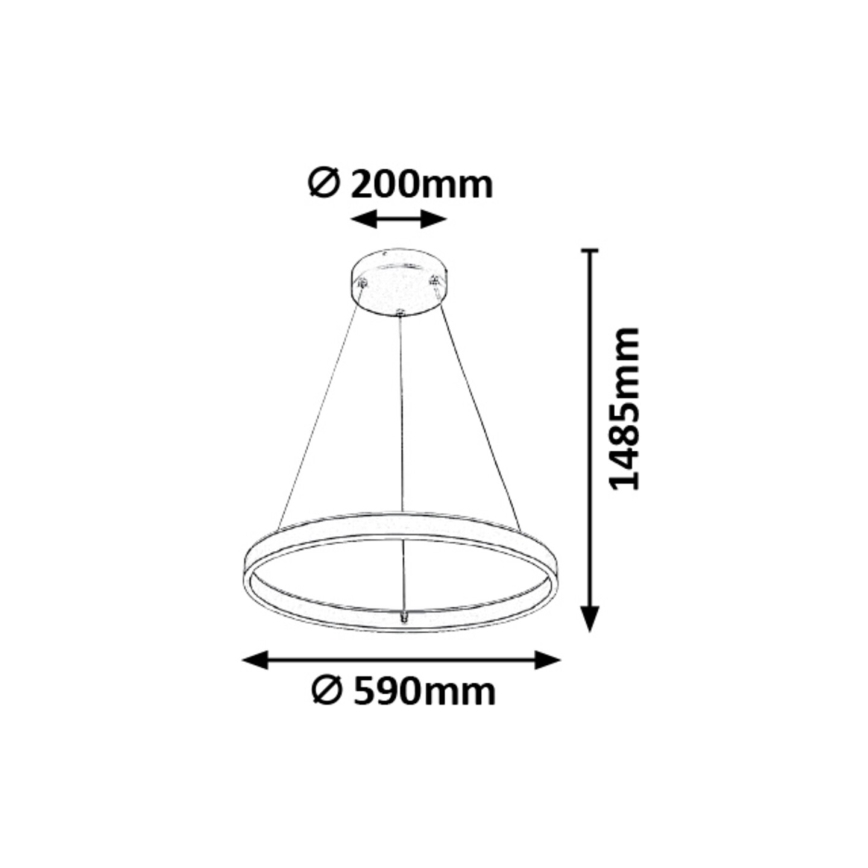 Rabalux - LED Zatemnitveni lestenec na vrvici LED/36W/230V + Daljinski upravljalnik