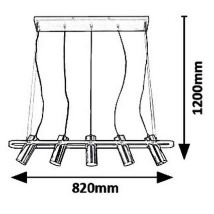 Rabalux 6430 - LED Lestenec na vrvici RAVEN LED/25W/230V