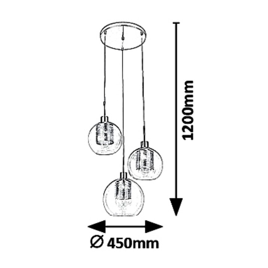 Rabalux - Lestenec na vrvici 3xE27/60W/230V