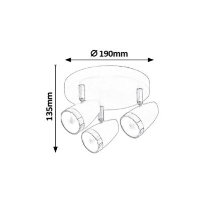 Rabalux - LED Reflektor 3xLED/4W/230V