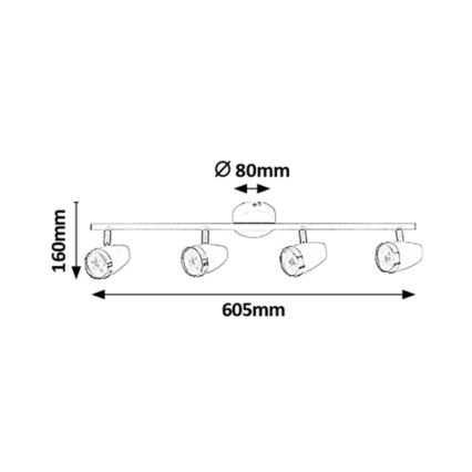 Rabalux - LED Reflektor 4xLED/4W/230V