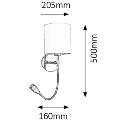 Rabalux - Stenska svetilka 1xE27/40W+LED/3W