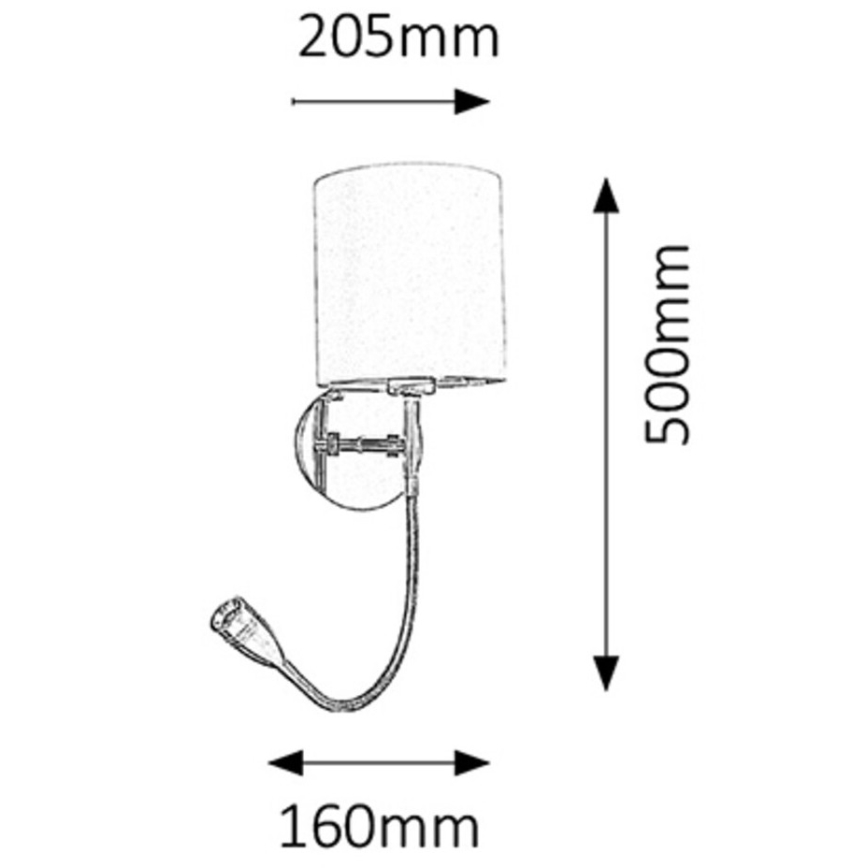 Rabalux - Stenska svetilka 1xE27/40W+LED/3W
