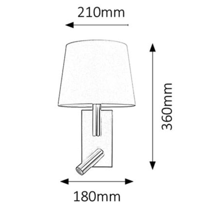 Rabalux - Stenska svetilka E27/40W + LED/3W