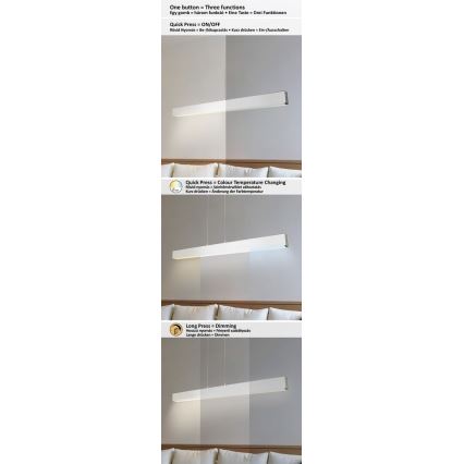 Rabalux - LED Zatemnitveni lestenec na vrvici LED/24W/230V 2700/4000/6500K 120 cm