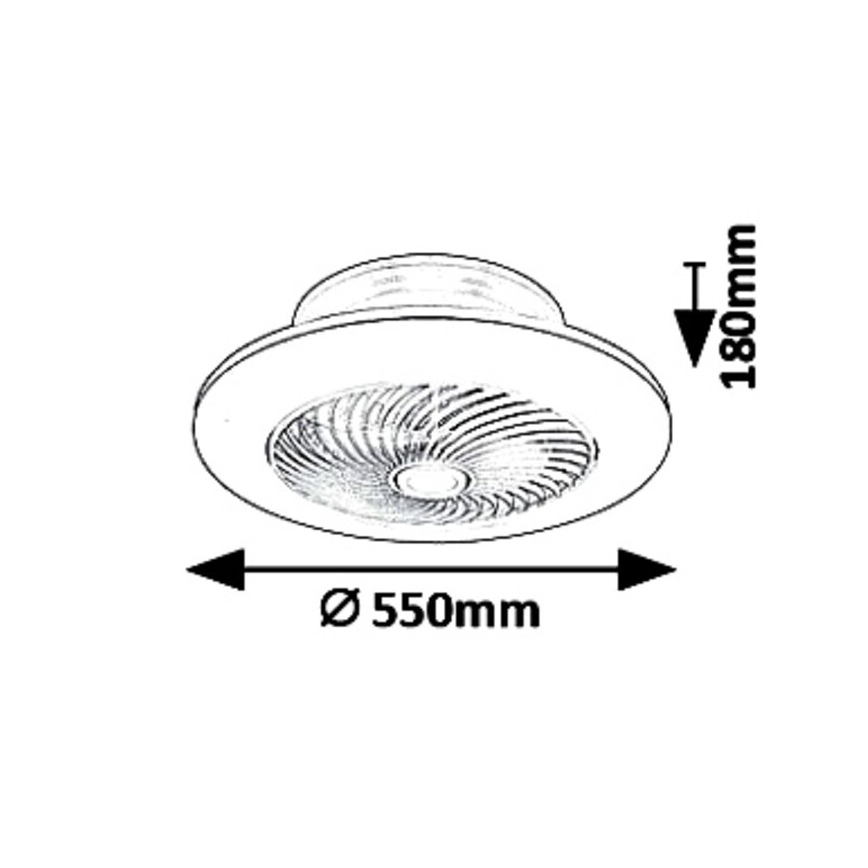 Rabalux - LED Zatemnitvena stropna svetilka z ventilatorjem DALFON LED/36W/23 3000-6000K + Daljinski upravljalnik
